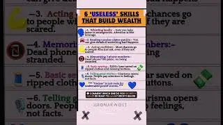6 Useless Skills that Build Wealth #life #darkpsychology #attitude #trendingnow