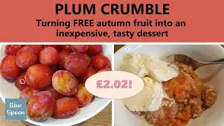 Plum crumble recipe | Delicious and low-cost autumn dessert | Vegetarian