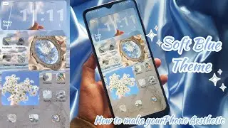 ☁️ how to make your phone aesthetic | soft blue theme | samsung a22