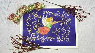 Watercolor Christmas Angel #watercolor #christmasart #whimsical #angel