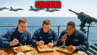 How 5000 US Navy Sailors EAT on an Aircraft Carrier - CITY AT SEA