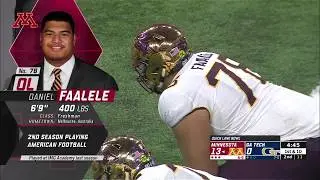 Daniel Faalele 2018 Quick Lane Bowl Highlights | MN vs GA Tech