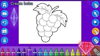 Coloring purple grapes with beautiful glitter || for kids ||