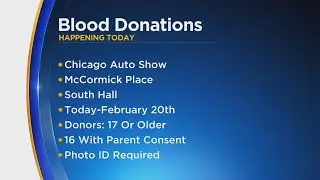 Versiti Blood Center holding blood drive at Chicago Auto Show