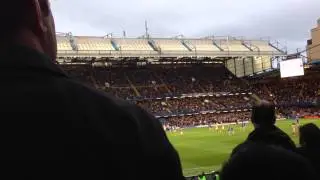 Celebrating Willian's goal (he hates Tottenham!)