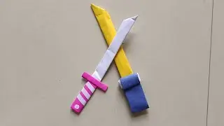 How to Make Paper Sword 😱🔥 Easy No Glue Paper Craft | DIY Origami Sword