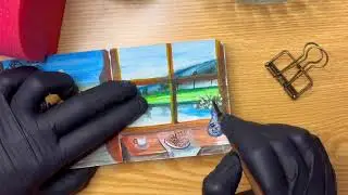 A cozy Window scenery Painting | Easy painting for beginners | Landscape painting ideas