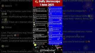 Today Zodiac Prediction 1 June 2025 #dailyhoroscope #astrology #career #love #health