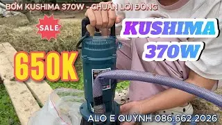 TEST BƠM TẠI VƯỜN - KUSHIMA 370W ĐIỆN &Aacute;P 220V - CHUẨN D&Acirc;Y ĐỒNG C&Oacute; BẢO H&Agrave;NH 12 TH&Aacute;NG