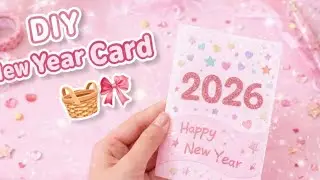 HAPPY NEW YEAR CARD MAKING 🧺🍒🎀 | Easy DIY Greeting Card Tutorial ✨🌸#craft #diy #youtube #craftideas 