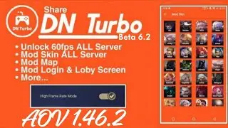 Unlock 60 FPS + Mod Skin AOV Patch 1.46.2 | DN Turbo Ver 6.2 | Support Android 11+ - Arena Of Valor