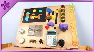 DIY Baby activity board, sensory board for toddler (ENG Subtitles) - Speed up #257