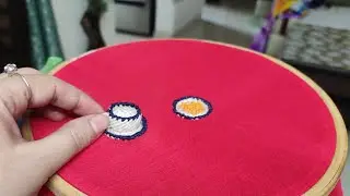 3D hand embroidery, Mini tea cup embroidery By Shab Embroideryish