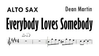 Everybody Loves Somebody Alto Sax Sheet Music Backing Track Partitura From Dean Martin