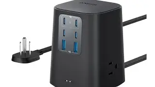 Зарядная станция Anker (100 Вт), сетевой фильтр USB-C &laquo;9 в 1&raquo; с защитой от перенапряжения 300 Дж,...