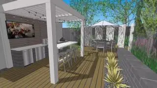 Frisco - The Lakes: Modern Swimming Pool and Outdoor Kitchen