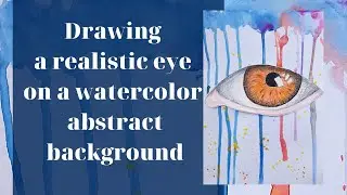 how to draw a realistic eye on an abstract background