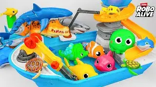 🦈toy asmr🦈 Ultimate ZURU Robo Alive Light Up Fishing Aquarium Playset ✨ Review Toys (No Talking)