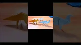 Origami tutorial: how to make a paper Dinosaur, easy to design craft idea, decor desk