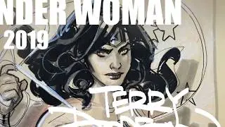 Terry Dodson drawing Wonder Woman at SDCC 2019