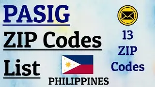 PASIG CITY ZIP Code s List || PASIG Post code s List || PHILIPPINES || 19 ZIP Codes