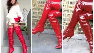 Latest collection of leather and latex thigh high heel long boots for women &, girls