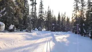 Cross country skiing from Romevaara hill