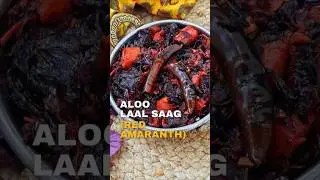 Laal Saag (Red Amaranth) Aloo Recipe #Shorts | Red Spinach | Chaulai Saag | Tambdi Bhaji