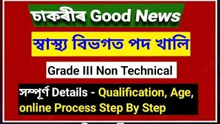 Assam Health Department Vacancy Out - New Recruitment DHS Assam 2025