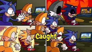Hey Sonic what's up, OH GOD WHAT ARE YOU DOING! but all types Caught Tails (FNF Tails Caught Sonic)