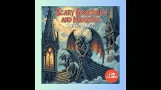 Scary Gargoyles and Monsters, Halloween Coloring Pages + Bonus Page