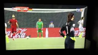 USA versus Germany women's World Cup penalty kick