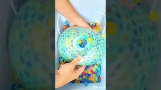 PopfinityASMR 🟠🔵 Orange & Blue Balloon Popping with Orbeez Beads Burst!