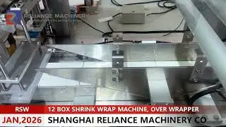 RSW 12 Pharma Carton Box PVC Flim Shrink Wrap Heat Seal Machine, Box packing machine, GMP Wrapper