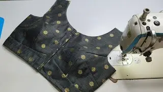 Front Open Boat Neck Blouse Cutting and Stitching || 4 Dart Blouse Cutting & Stitching
