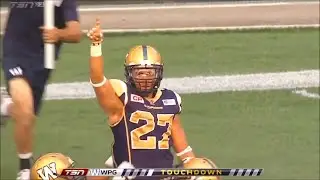 Winnipeg Blue Bombers Teague Sherman 1st Career CFL Touchdown