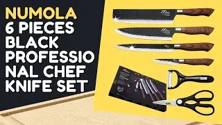 Numola 6 Pieces Black Professional Chef Knife Set