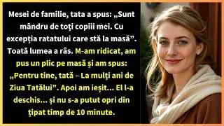La cina în familie, tata a spus: „Sunt mândru de toți copiii mei. Cu excepția ratatului care stă la