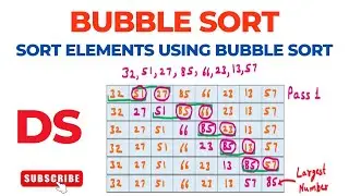 Bubble Sort | Example to Sort Numbers using Bubble Sort | Sorting Techniques | Data Structures