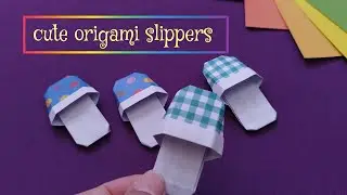 Origami Slippers - How to make mini paper slippers in less than 2 minutes - paper craft easy no glue