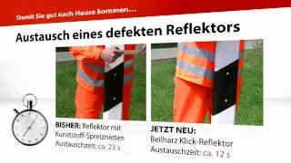 Klick-Reflektor f&uuml;r Leitpfosten