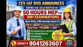 ANNOUNCEMENT FOR 50-HOUR MEP COURSE| NEW WEEKEND BATCH BY CEV IAF RVO