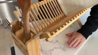 HBlife Dish Rack, Bamboo Folding 2 Tier Collapsible Drainer Dish Drying Rack Review