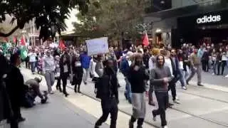 Pro Palestinian rally protest. Melbourne, Australia. 19th July 2014.