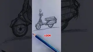 How to Draw a Realistic Scooter: Step-by-Step Guide #art #shorts #foryou #tutorial #satisfying #draw