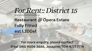 FOR RENT:: District 15 Shophouse- Restaurant @ Opera Estate
