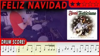 Feliz Navidad - José Feliciano | DRUM SCORE Sheet Music | #398 DRUMSCRIBE