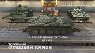 T 34- 2 Tier 8 China Medium Tech Tree Tank 100m Gun Vs 122 Gun World of Tanks Console 121 On Track