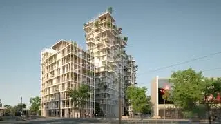 Future Bordeaux - Wooden Mixed-Use Tower by Sou Fujimoto and Laisn&eacute; Roussel Propose