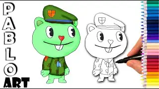 How to Draw Flippy from Happy Tree Friends | Learn to Draw  step by step